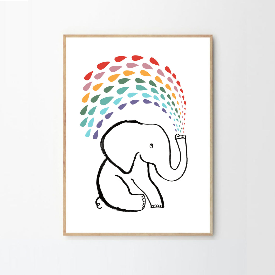 Elephant Rainbow Print