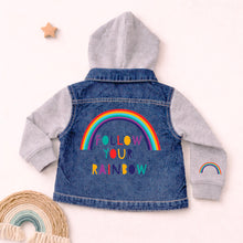 Load image into Gallery viewer, Follow Your Own Rainbow Denim Jacket with Hood
