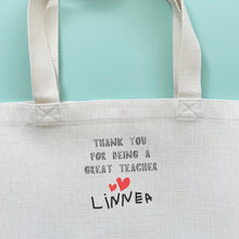 Load image into Gallery viewer, Teachers Gift Floral Heart Tote Bag
