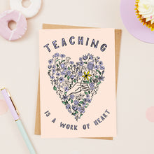 Load image into Gallery viewer, Floral Heart Teaching Card
