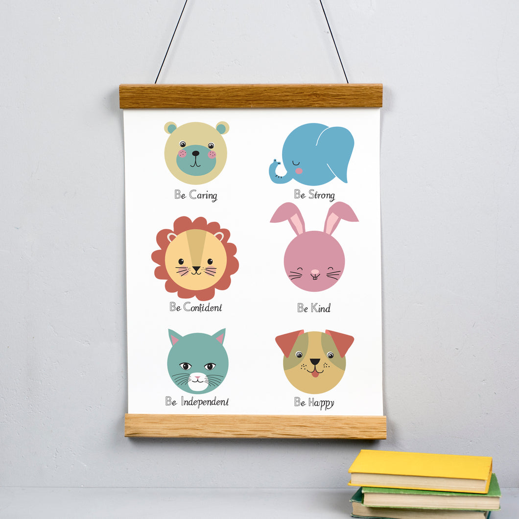 Colourful Animal Personality Print
