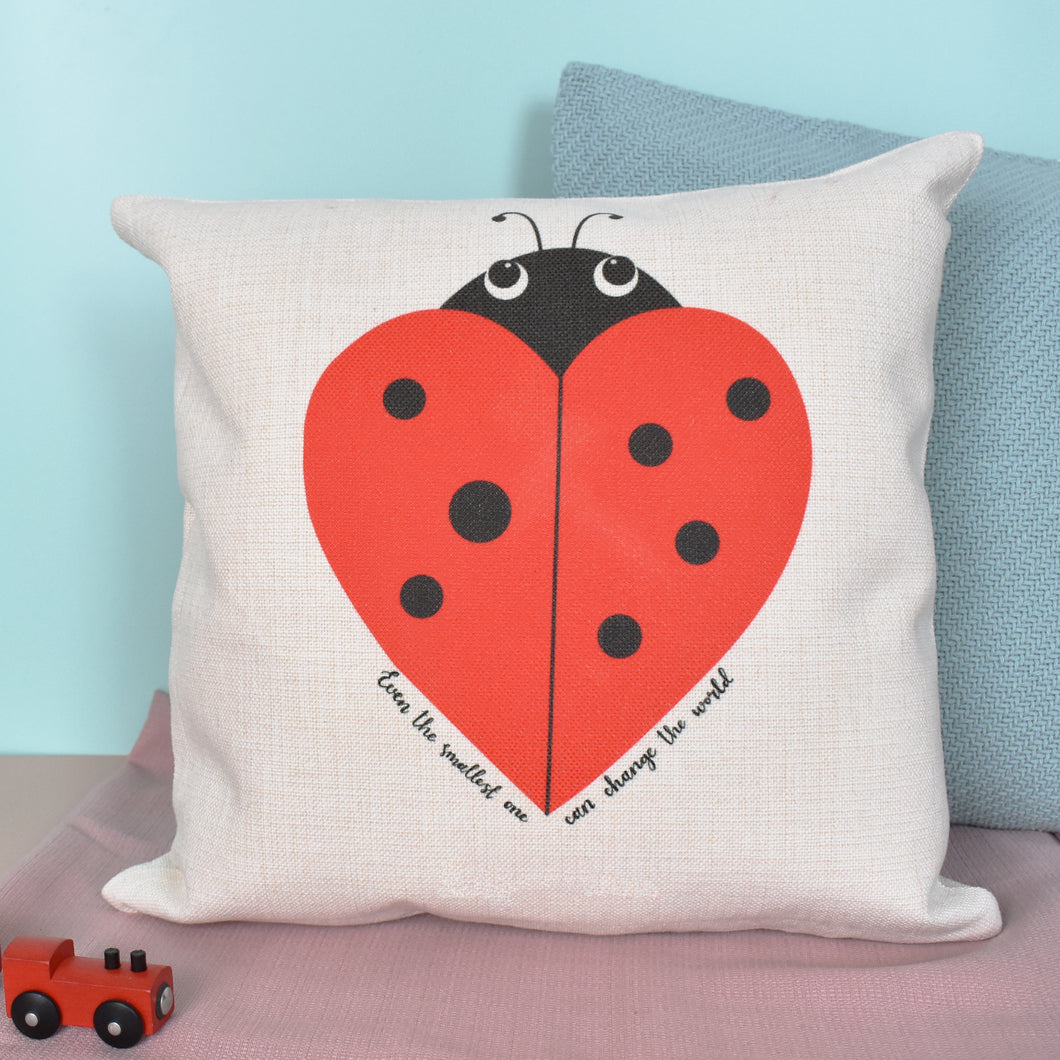 Ladybird Heart Cushion