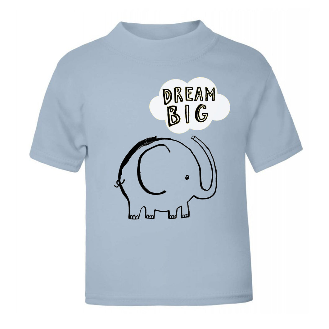 Dream Big Elephant Blue T Shirt