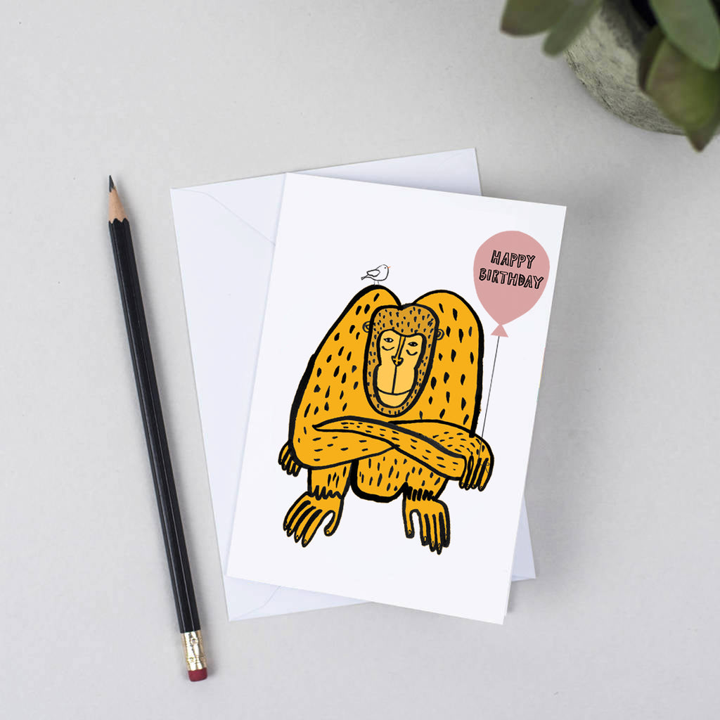 Happy Birthday Monkey Card