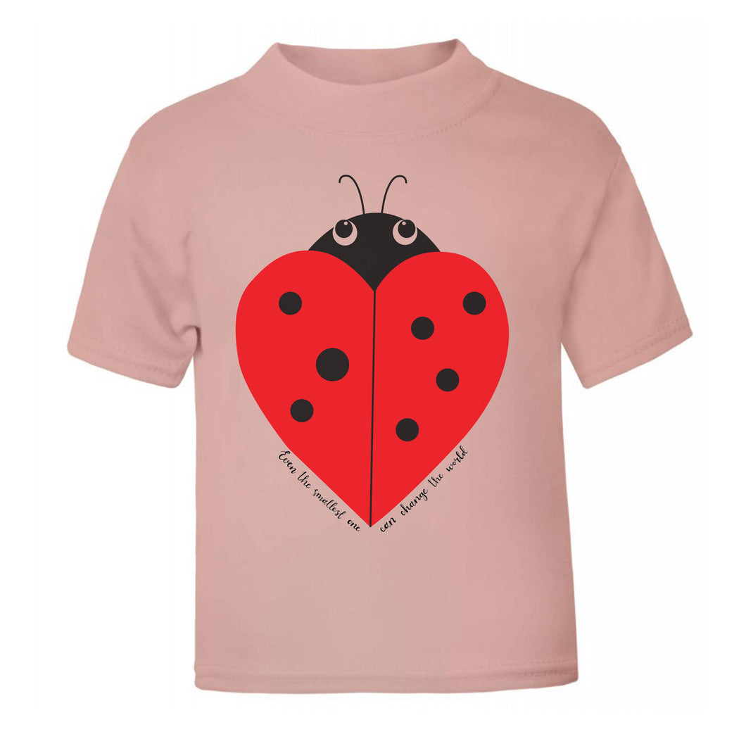 Ladybird Heart Dusky Pink T Shirt