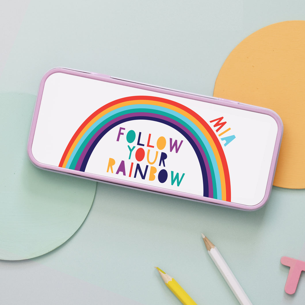 Children's Rainbow Personalised Pencil Case
