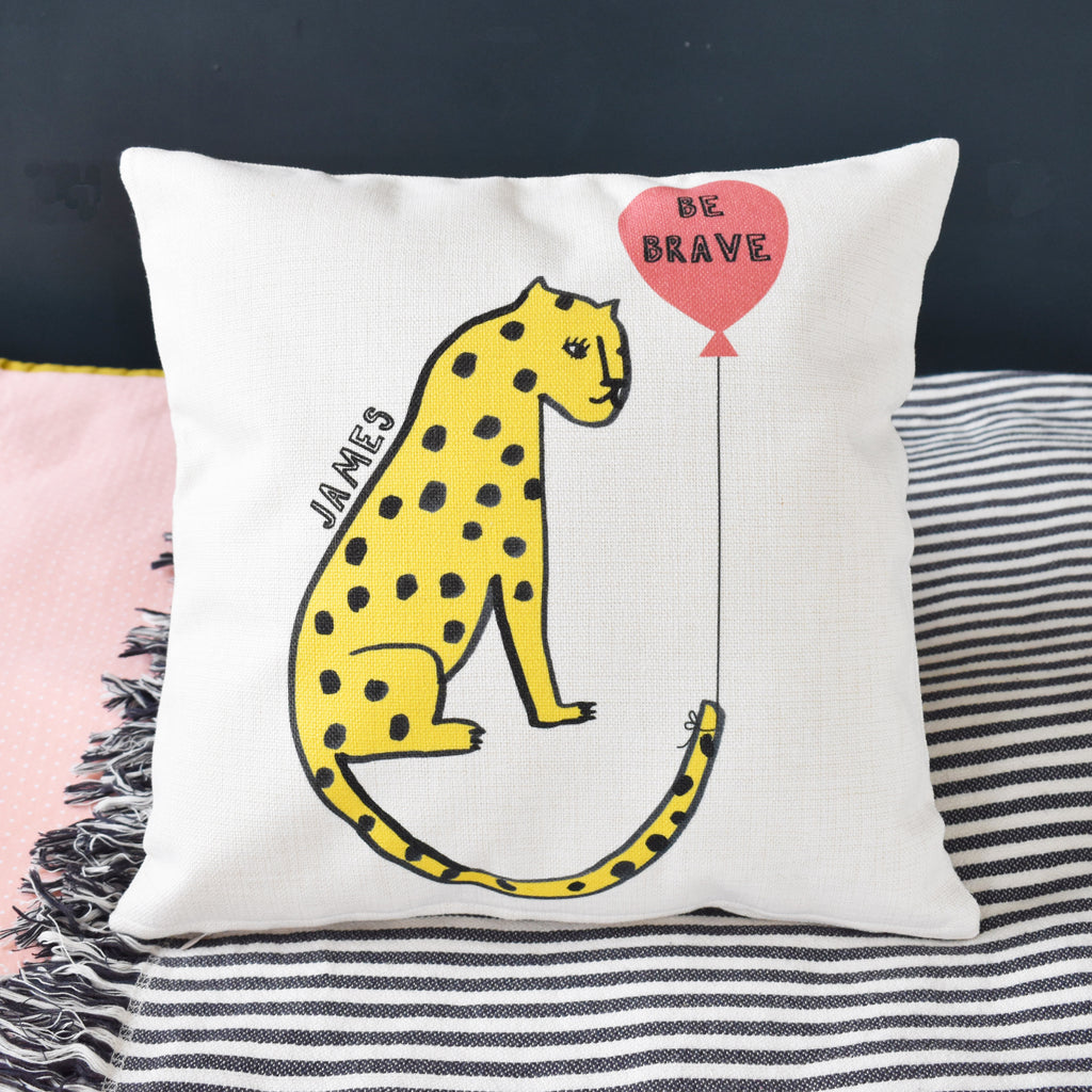 Be Brave Leopard Cushion