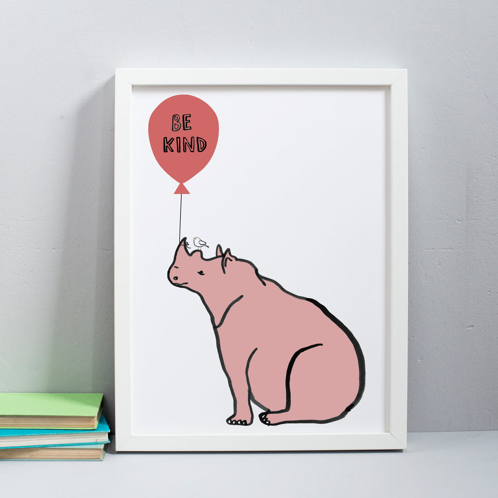 Rhino Balloon Print