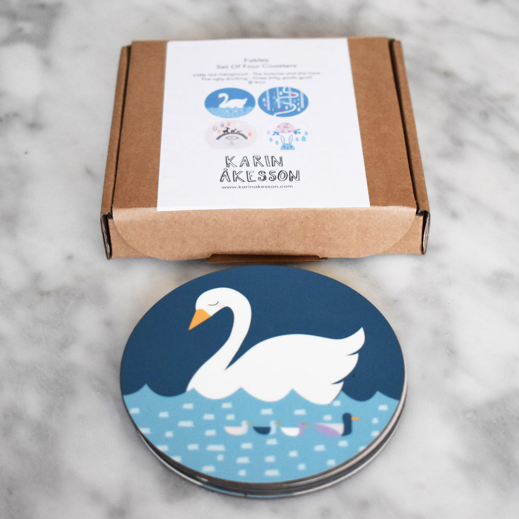Classic Fables Set Of Four Coasters