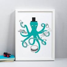 Load image into Gallery viewer, Musical Octopus Print
