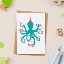 Load image into Gallery viewer, Musical Octopus Greeting Card
