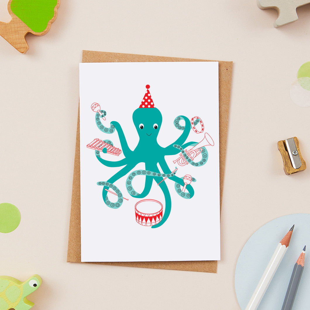 Musical Octopus Greeting Card