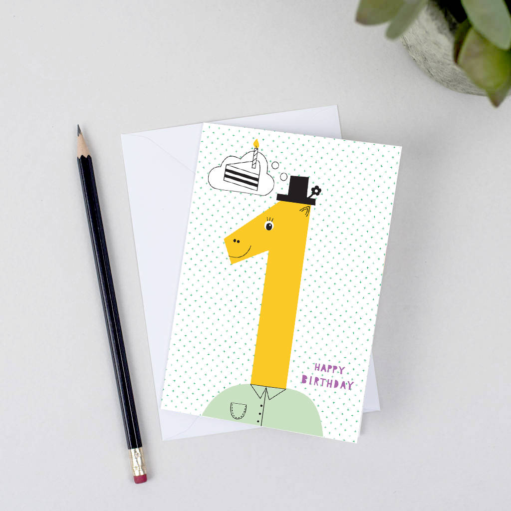Number Birthday Card 1-9 years