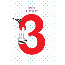 Load image into Gallery viewer, Number Birthday Card 1-9 years
