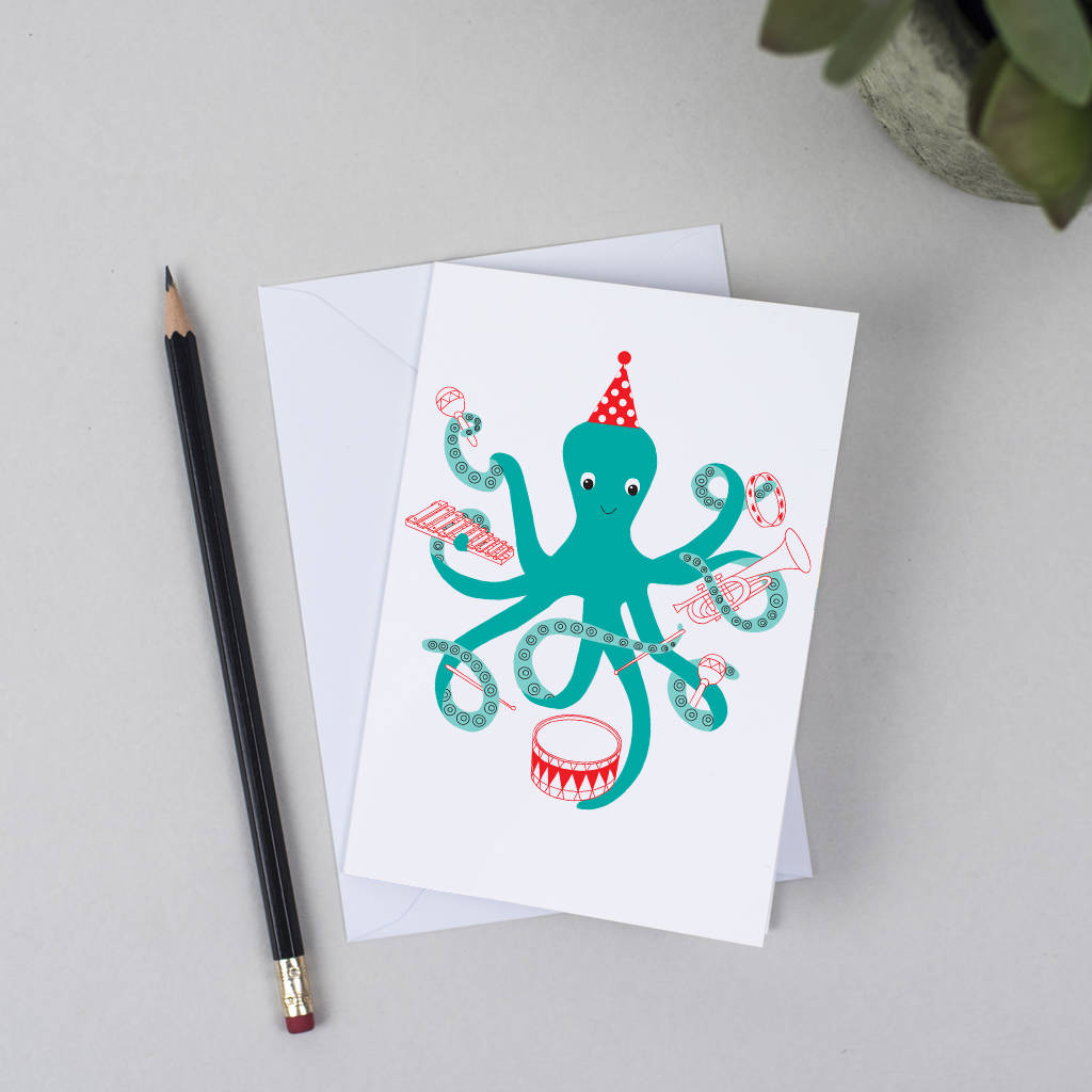 Musical Octopus Greeting Card