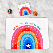 Load image into Gallery viewer, Personalised Rainbow Placemat And Mug Gift Set
