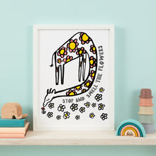 Load image into Gallery viewer, Stop And Smell The Flowers Giraffe Print
